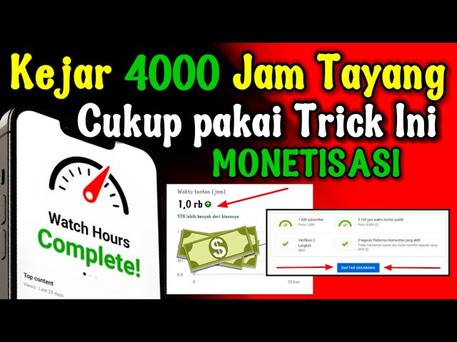 Cara terbaik untuk mendapatkan 4000 jam tayang di youtube satu bulan monetisasi