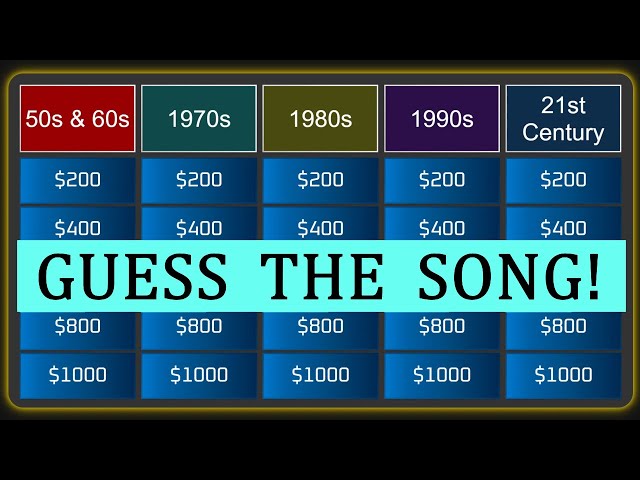 Guess the Song Jeopardy Style | Quiz #33