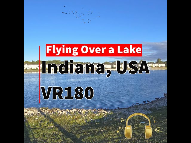 Fly Over the Water, DJI Air 3, Vuze XR, VR 180° (5.7K), Indianapolis, Indiana, USA - Watch in 3D