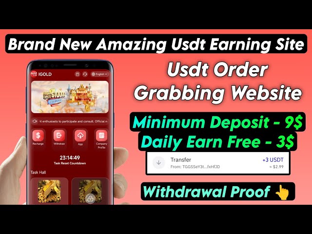 New Usdt Earning Site Usd Mining Site 2024 Best Investment Usdt Earning Website