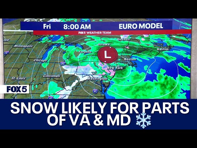 Winter storm watch: Snow likely for parts of Virginia, Maryland