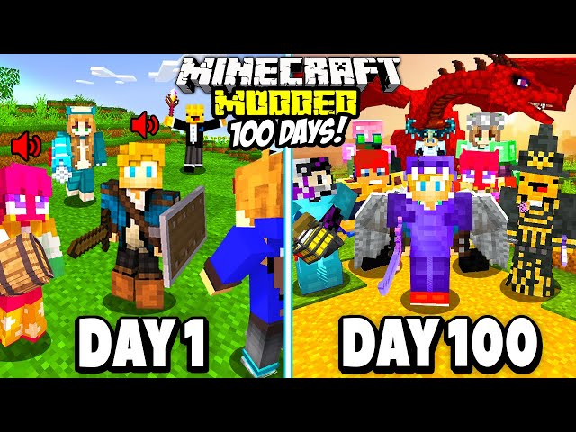 I Spent 100 Days in MODDED MINECRAFT with FRIENDS!!!