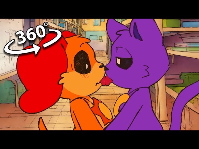 DogDay & CatNap's Sweet Lovers Kiss in Bedroom | Smiling Critters Poppy Playtime 3 360º VR Video