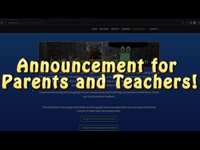 Announcement for Parents and Teachers!