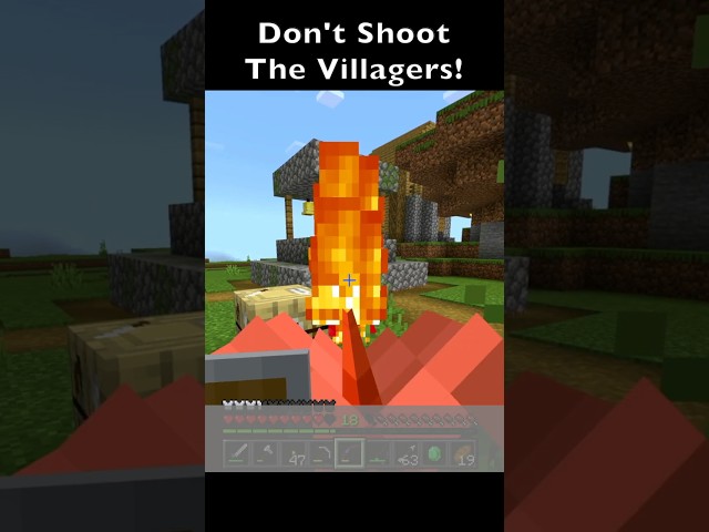 Villagers don't like to be shot by arrows!   #minecraft #shorts