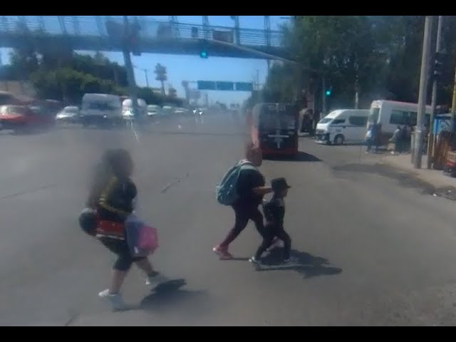 Jaywalkers almost mowed down!