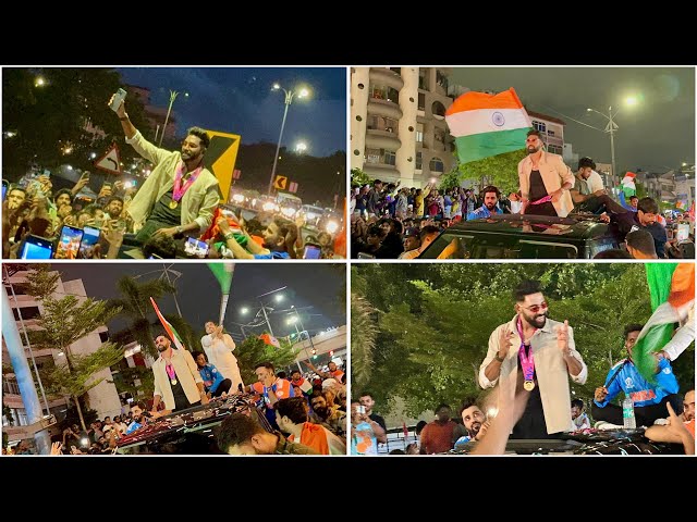 Cricketer Mohammed Siraj Grand Welcome In Hyderabad | Mohammed Siraj Rally in Hyderabad