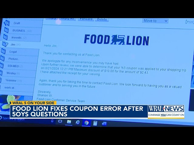 Food Lion fixes coupon error after 5 On Your Side questions