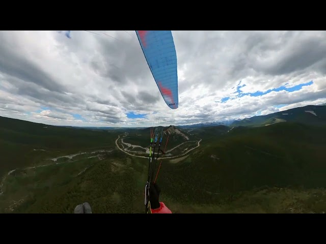 Hike and Fly from Prairie Mountain in Alberta Canada.