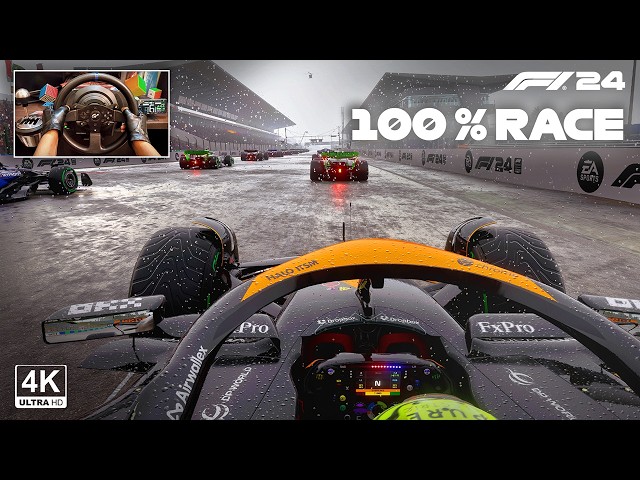 Lando Norris's McLaren MCL 38 - F1 24 100 % Race Hungarian GP | Steering Wheel Gameplay