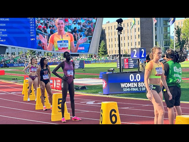 Kate Grace smashes into finish line clock! Women’s 800m Semi-final Heat 1, 2024 U.S. Olympic Trials