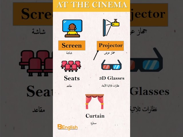 مفردات تحتاجها في السينما باللغة الإنجليزية