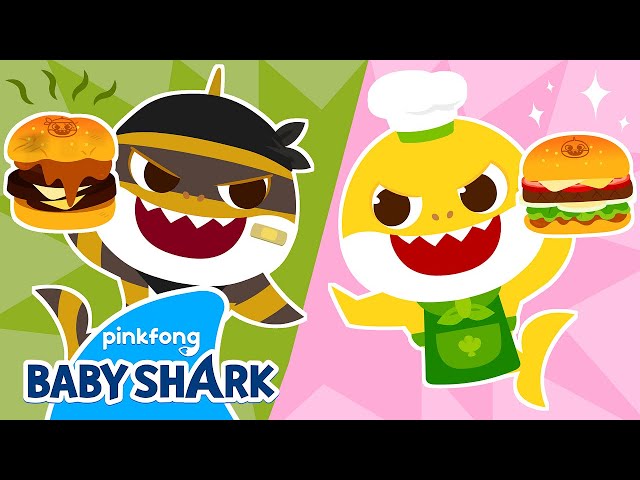 [✨NEW] Baby Shark vs Thief Baby Shark! Who Can Cook the Best Burger? | Baby Shark Official