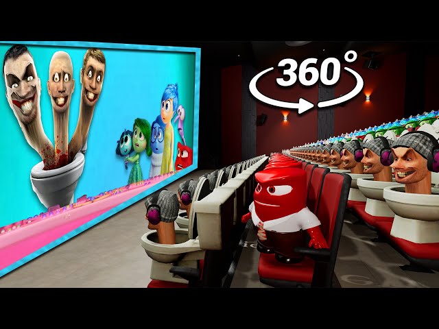 Inside Out 2  x  Skibidi Toilet  360° - CINEMA HALL | 4K VR 360 Video