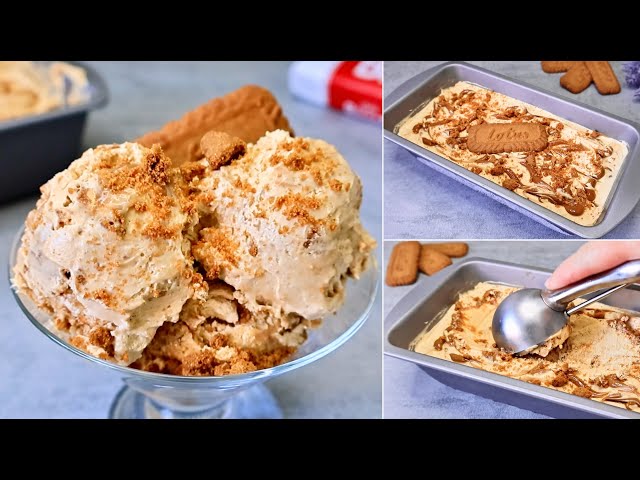 Homemade Biscoff Caramel Ice Cream in 5 minutes! Only 3 ingredients! Easy and Yummy