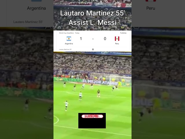 No.1 Lautaro Martinez Bycicle Kick Goal~Messi Assist~ Argentina vs Peru