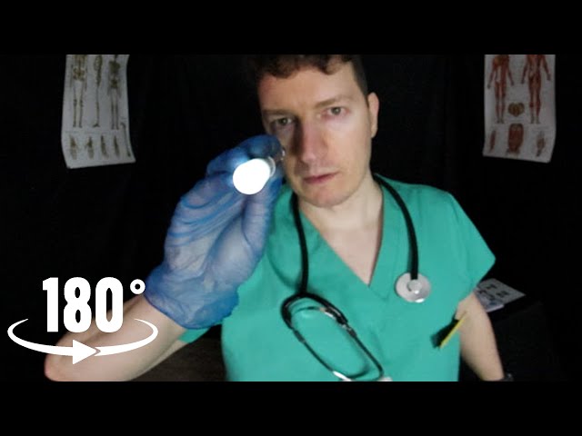 ASMR VR180 | Full Head Medical 🩺 Otoscope, Tuning Fork, Face Touching