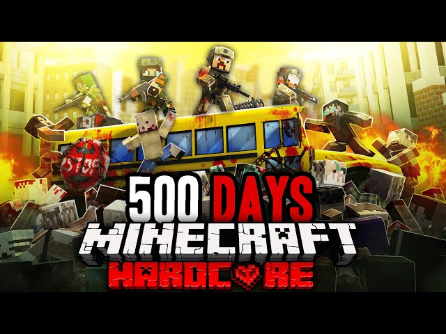 I Survived 500 Days at WAR in Zombie Minecraft... (6 Hours)