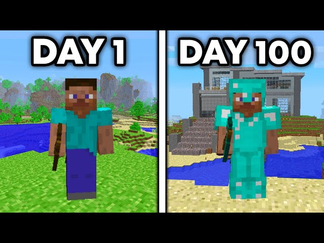 I Spent 100 Days in Minecraft's Oldest Version