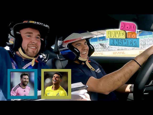 Sergio Perez plays You Have To Answer at full speed around Silverstone | ESPN F1