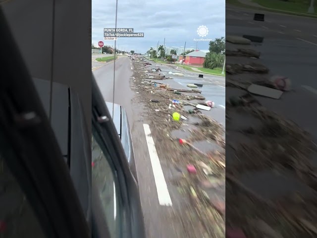 Milton Storm Surge Deposits Debris -- But only on One Side of the Road