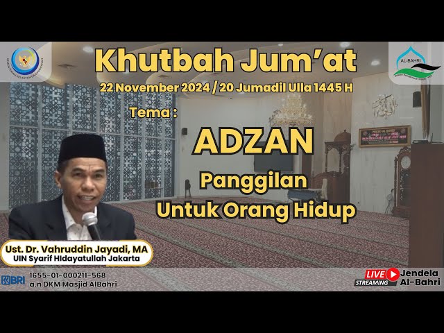 Khutbah Jum'at | Adzan Panggilan Untuk Orang Hidup | Ust. Dr. Vahruddin Jayadi, MA