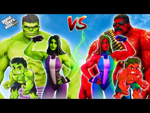 GTA 5 : Hulk VS Red Hulk Family With Shinchan & Pinchan in GTA 5 !