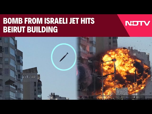 Israel Latest News | A Bomb Dropped From An Israeli Jet Hits A Building In Beirut