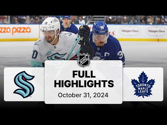 NHL Highlights | Kraken vs. Maple Leafs - October 31, 2024