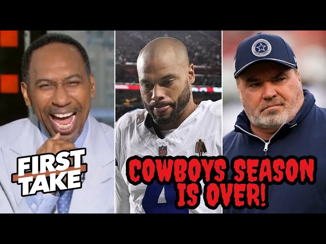 FIRST TAKE | Cowboys season is over, Dak is the most overpaid - Stephen A on Dallas' loss to Falcons