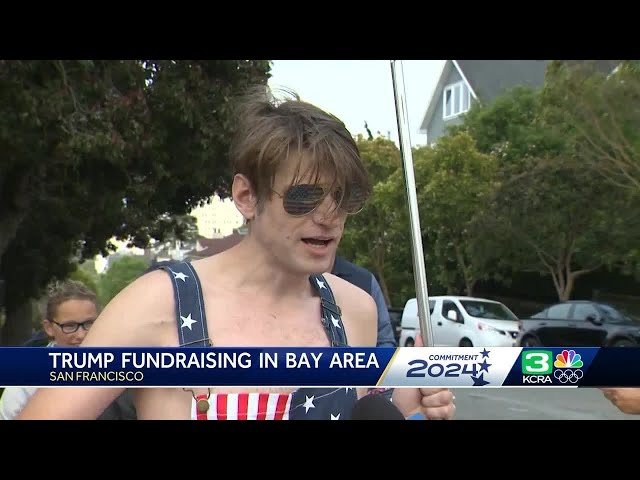 Trump supporters, detractors swarm upscale San Francisco neighborhood for visit