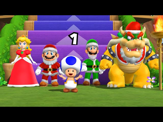 Mario Party 9 Step It Up - Peach Vs Mario Vs Luigi Vs Bowser (Master Difficulty)