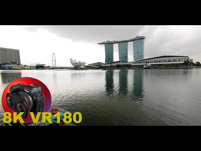 8K/4K VR180 A RELAXING LOOK AT MARINA BAY MBS Flyer F1 track Shopping 3D (Travel Videos/ASMR/Music)