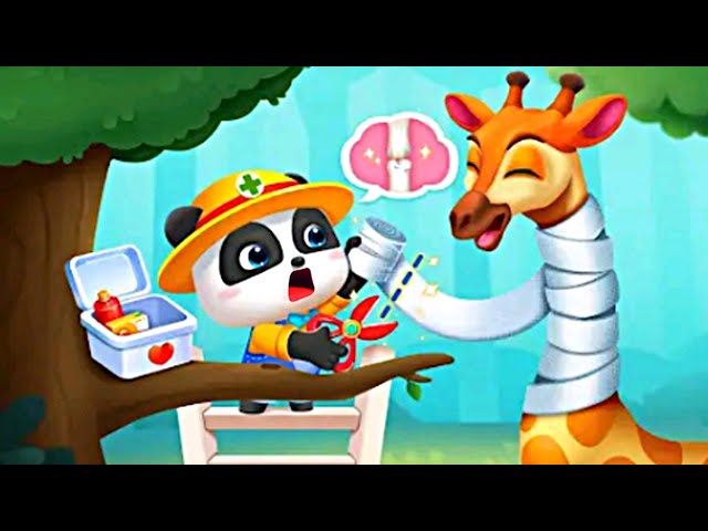 Baby Panda Animal Doctor #3 - Help Veterinarian Kiki to Treat the Giraffe with Broken Bone - Babybus