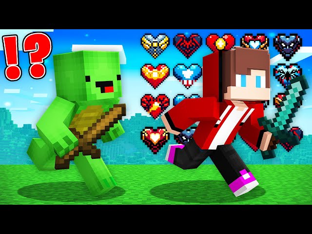 CUSTOM SUPERHERO HEARTS Speedrunner vs Hunter : JJ vs Mikey in Minecraft Maizen!