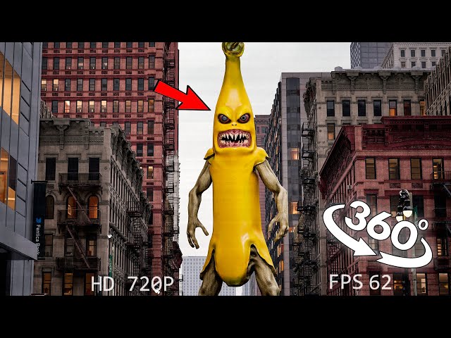 VR 360° GIANT Banana Monster Attack in real life!