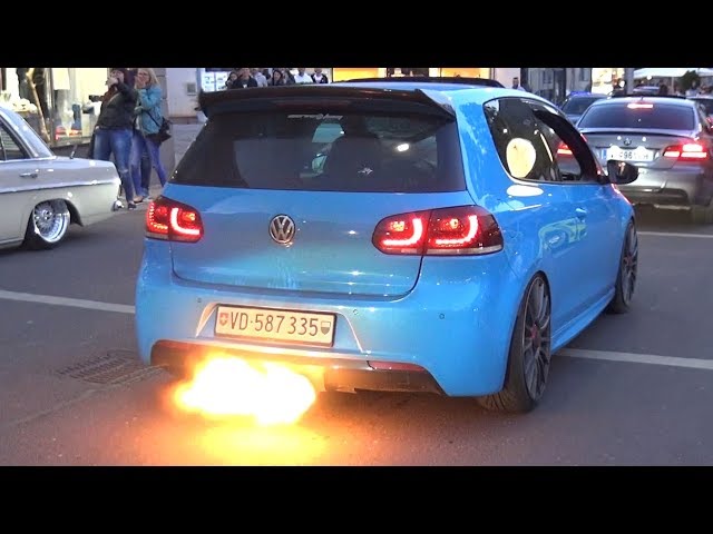 VW Golf R Mk6 with Turbo 2 STEP at Wörthersee 2019! - FLAMES & LOUD BANGS!