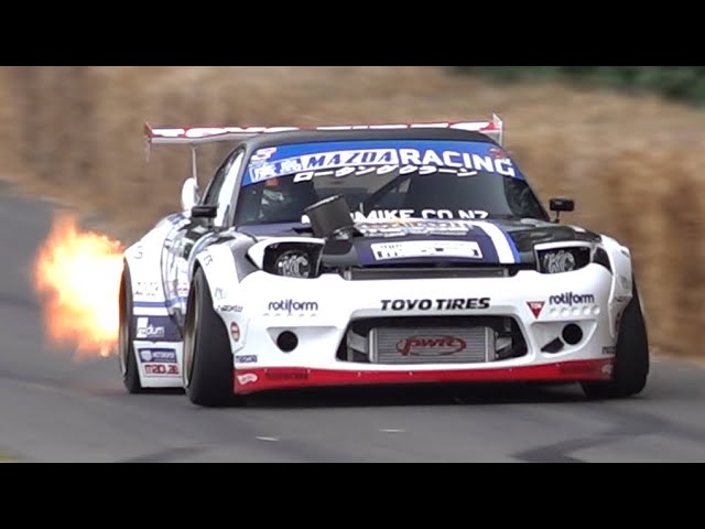 11.000rpm 4-Rotor 26B Mazda RX-7 'MADBUL' | Mad Mike Drift SHOW at Goodwood FOS!