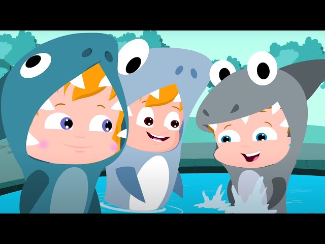 Five Hungry Sharks | Shark Song | Kindergarten Song and Nursery Rhyme | Cartoon Video for Babies