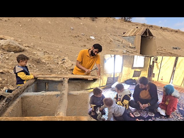 Completing the roof of the nomadic house: and completing the roof of the dogs and chickens