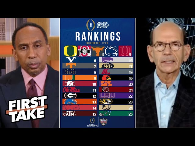 FIRST TAKE | Stephen A. on CFP rankings: Georgia shouldn't be in the Top 12; Colorado is ranked #17