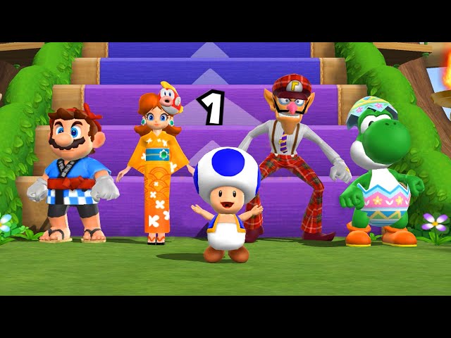 Mario Party 9 Step It Up - Mario Vs Daisy Vs Waluigi Vs Yoshi (Master Difficulty)