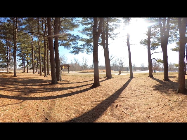 Moraine Hills State Park, IL - McHenry Dam Picnic Area for Lunch (Hike 360° vr Video)