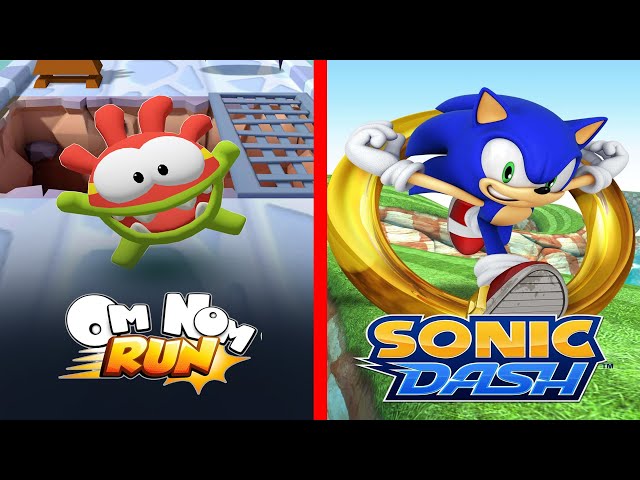 Om Nom Run VS Sonic Dash - Gameplay Walkthrough