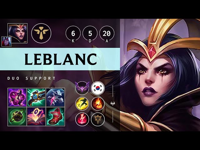 LeBlanc Support vs Braum: Killing spree - KR Master Patch 14.22