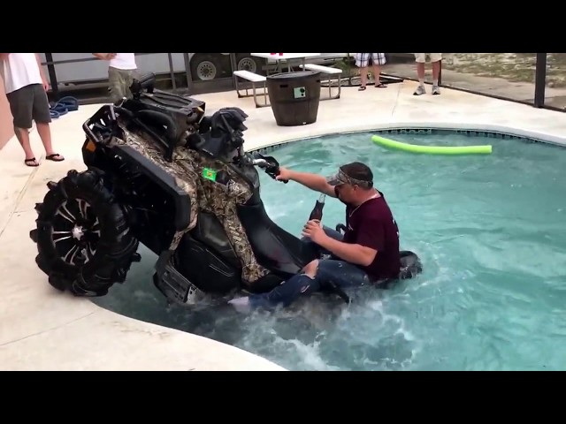 Can-am XMR 1000 in swimming pool, SEND IT