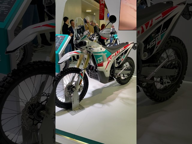 KOVE 450 RALLY bike at EICMA. It will be competing at Dakar rally in 2025 #rallybike #dakar #kove