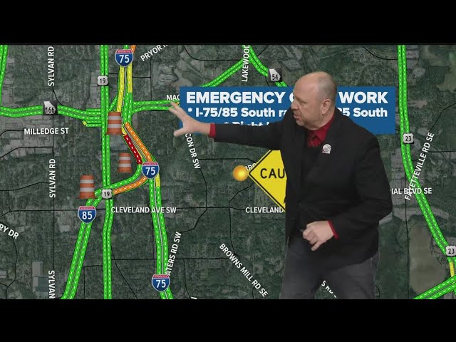 Atlanta traffic now | I-85 South ramp obstructed at split with I-75