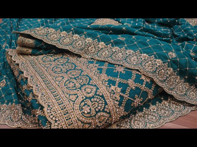 ARNG-3374 "The Cerulean Blue" Vol 19 Premium Designer Saree||Georgette ||Crystals||Zari Embroidery