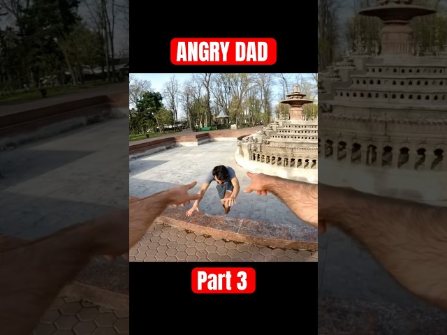 TEAM BROS ESCAPING ANGRY DAD #angrydad #shorts #escaping #parkour